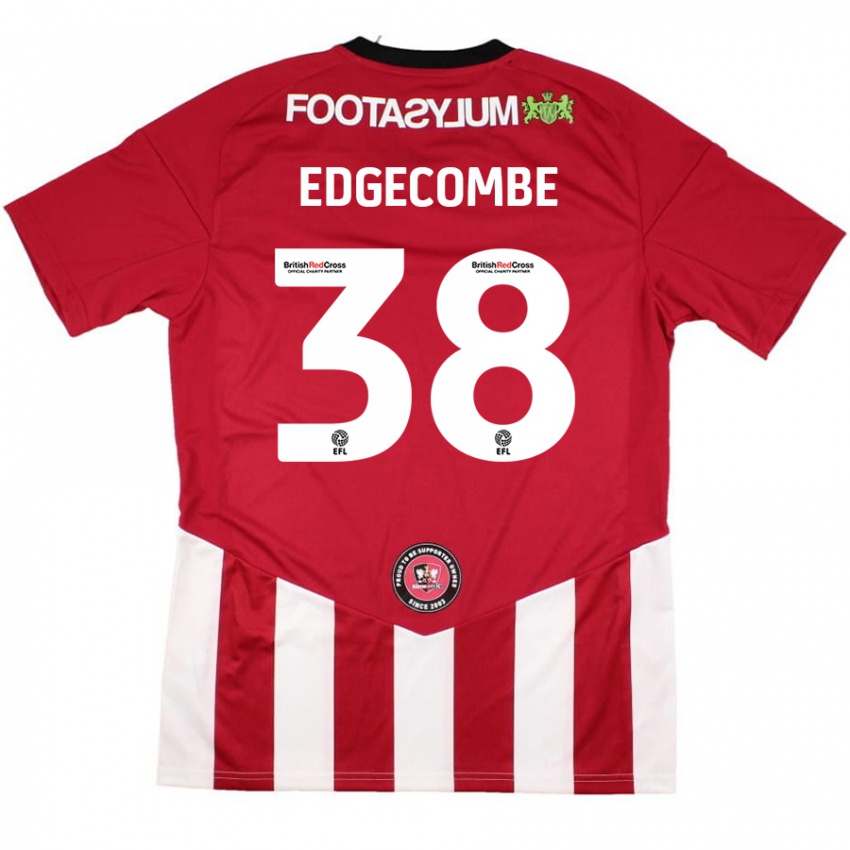 Niño Camiseta Max Edgecombe #38 Rojo Blanco 1ª Equipación 2024/25 La Camisa Argentina