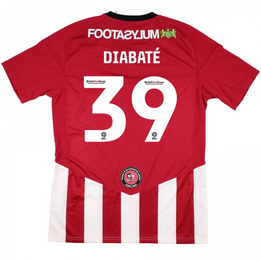 Niño Camiseta Cheick Diabaté #39 Rojo Blanco 1ª Equipación 2024/25 La Camisa Argentina