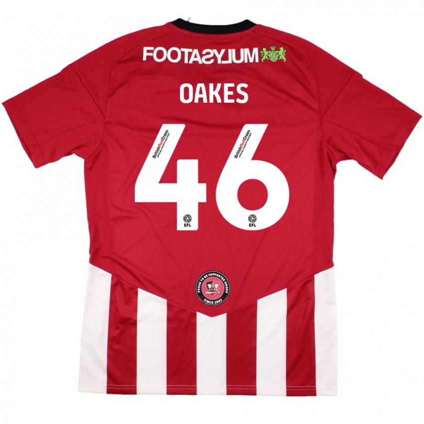 Niño Camiseta Liam Oakes #46 Rojo Blanco 1ª Equipación 2024/25 La Camisa Argentina