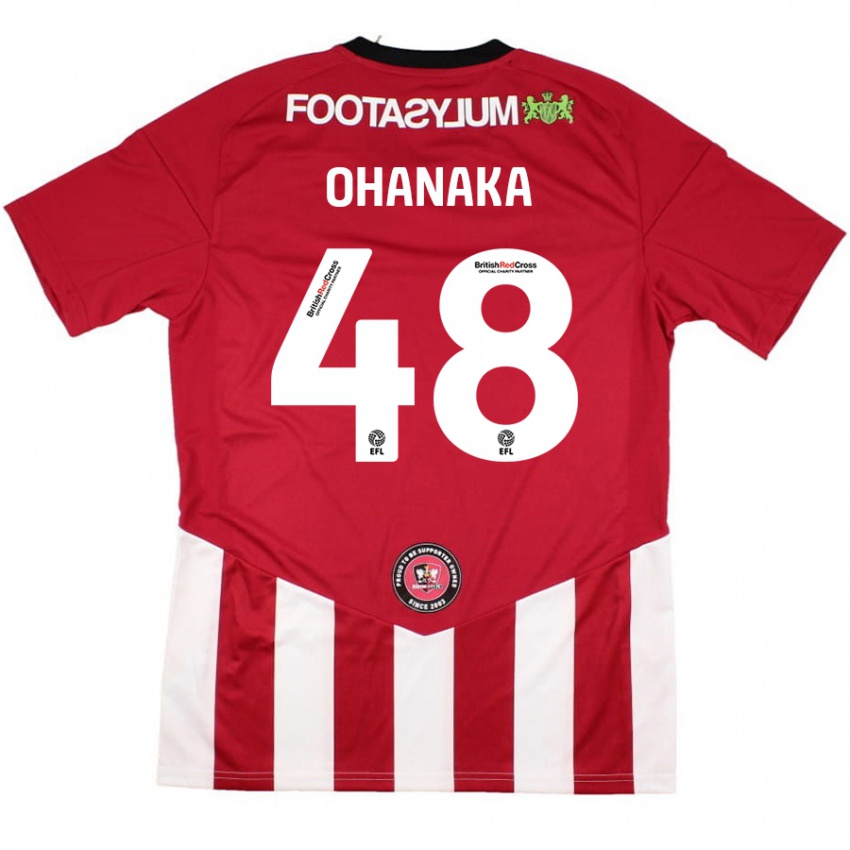 Niño Camiseta Santino Ohanaka #48 Rojo Blanco 1ª Equipación 2024/25 La Camisa Argentina