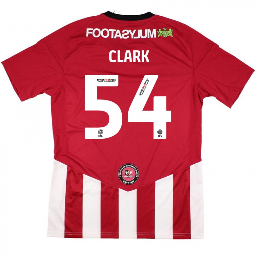 Niño Camiseta Max Clark #54 Rojo Blanco 1ª Equipación 2024/25 La Camisa Argentina