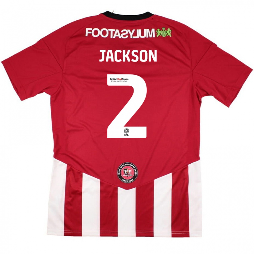 Niño Camiseta Bow Jackson #2 Rojo Blanco 1ª Equipación 2024/25 La Camisa Argentina