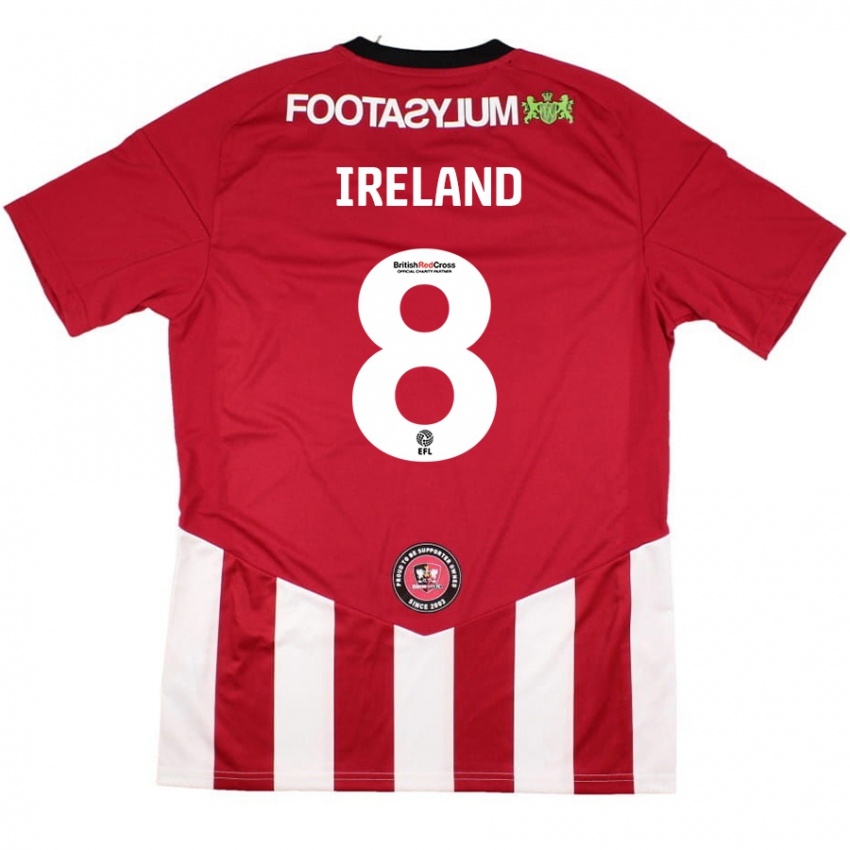 Niño Camiseta Beth Ireland #8 Rojo Blanco 1ª Equipación 2024/25 La Camisa Argentina