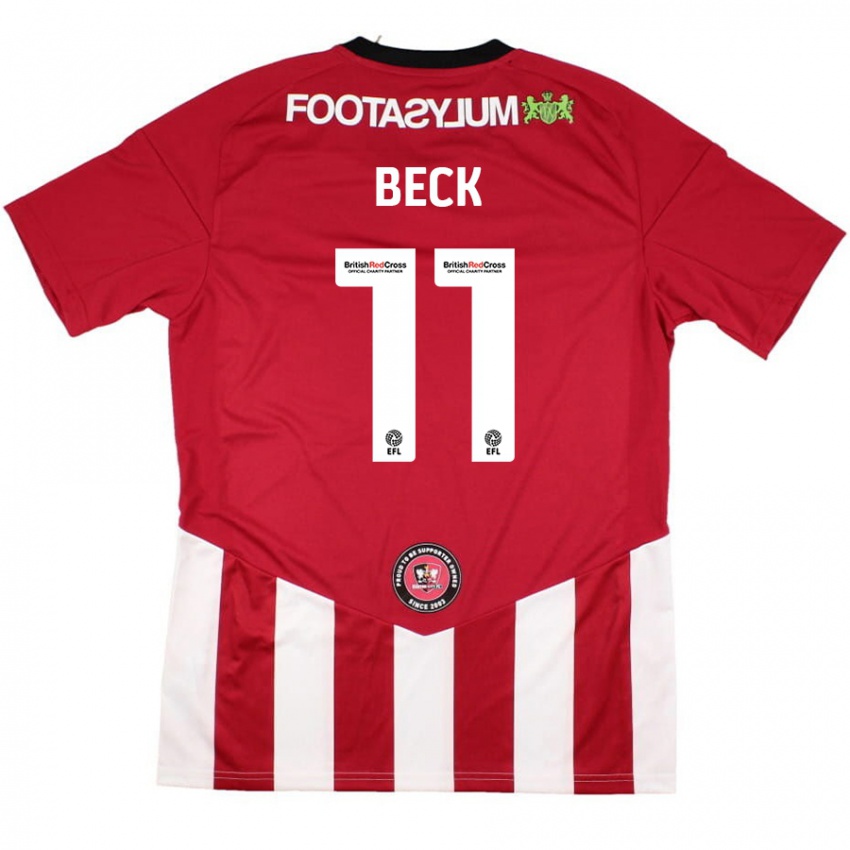 Niño Camiseta Steph Beck #11 Rojo Blanco 1ª Equipación 2024/25 La Camisa Argentina