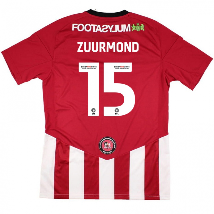 Niño Camiseta Ishbel Zuurmond #15 Rojo Blanco 1ª Equipación 2024/25 La Camisa Argentina