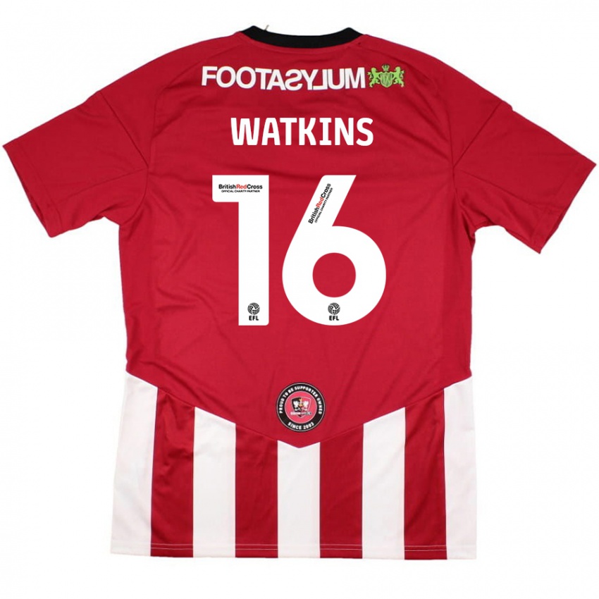 Niño Camiseta Zoe Watkins #16 Rojo Blanco 1ª Equipación 2024/25 La Camisa Argentina