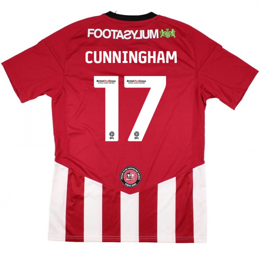 Niño Camiseta Zoe Cunningham #17 Rojo Blanco 1ª Equipación 2024/25 La Camisa Argentina