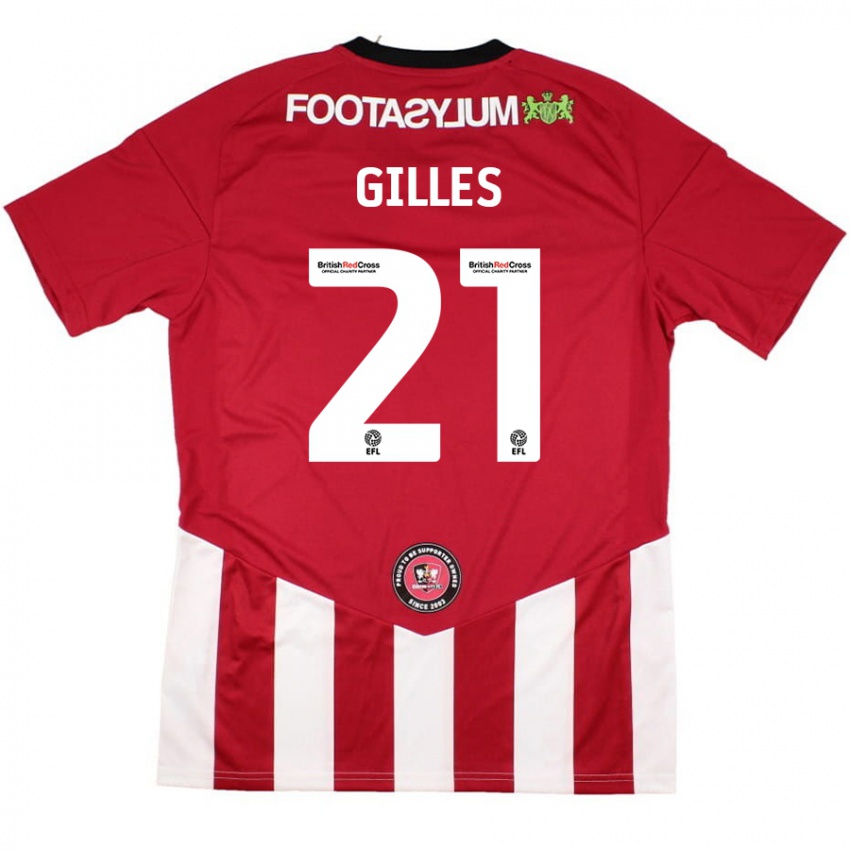 Niño Camiseta Sophie Gilles #21 Rojo Blanco 1ª Equipación 2024/25 La Camisa Argentina