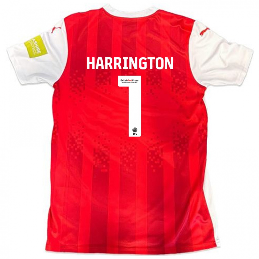 Niño Camiseta David Harrington #1 Rojo Blanco 1ª Equipación 2024/25 La Camisa Argentina