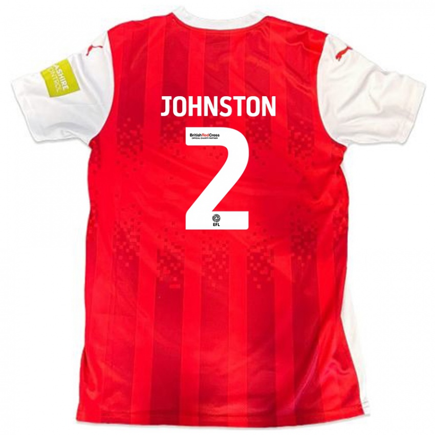 Niño Camiseta Carl Johnston #2 Rojo Blanco 1ª Equipación 2024/25 La Camisa Argentina