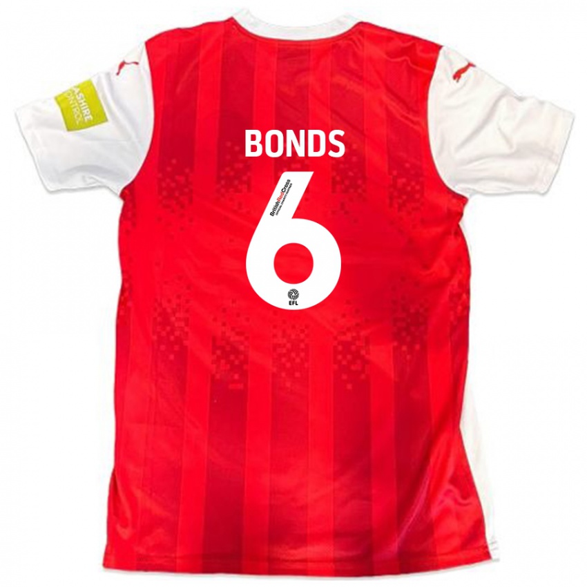 Niño Camiseta Elliot Bonds #6 Rojo Blanco 1ª Equipación 2024/25 La Camisa Argentina