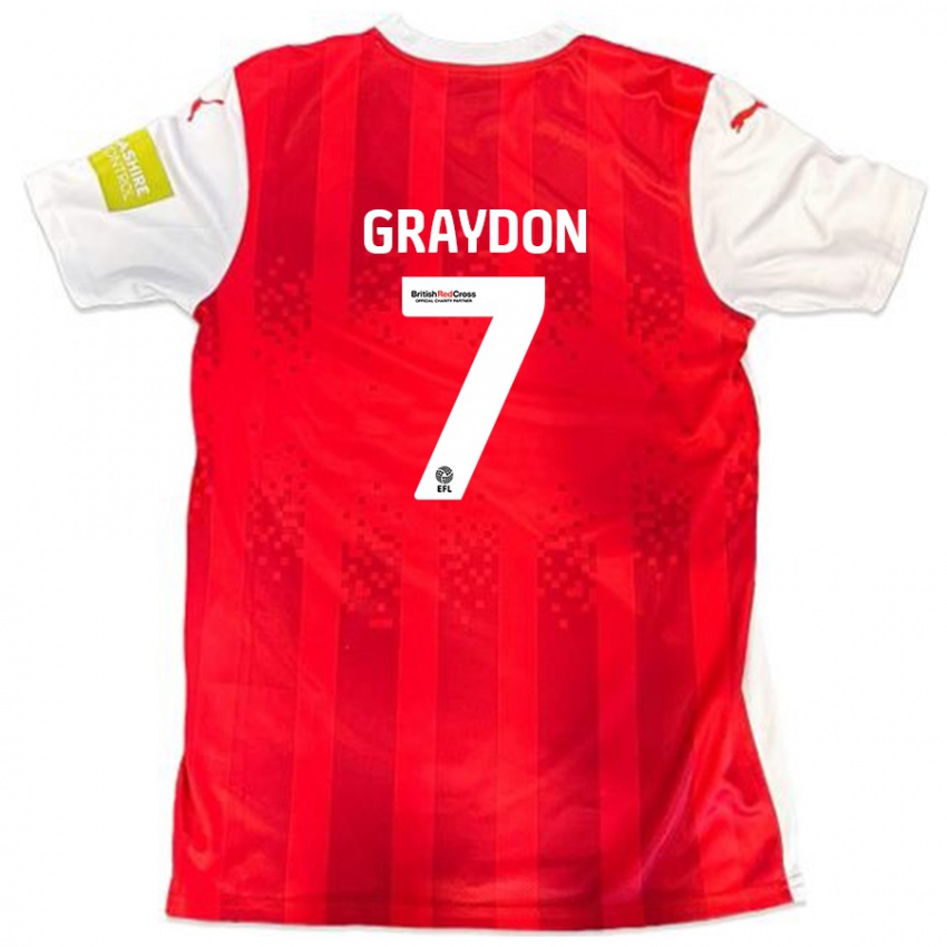 Niño Camiseta Ryan Graydon #7 Rojo Blanco 1ª Equipación 2024/25 La Camisa Argentina