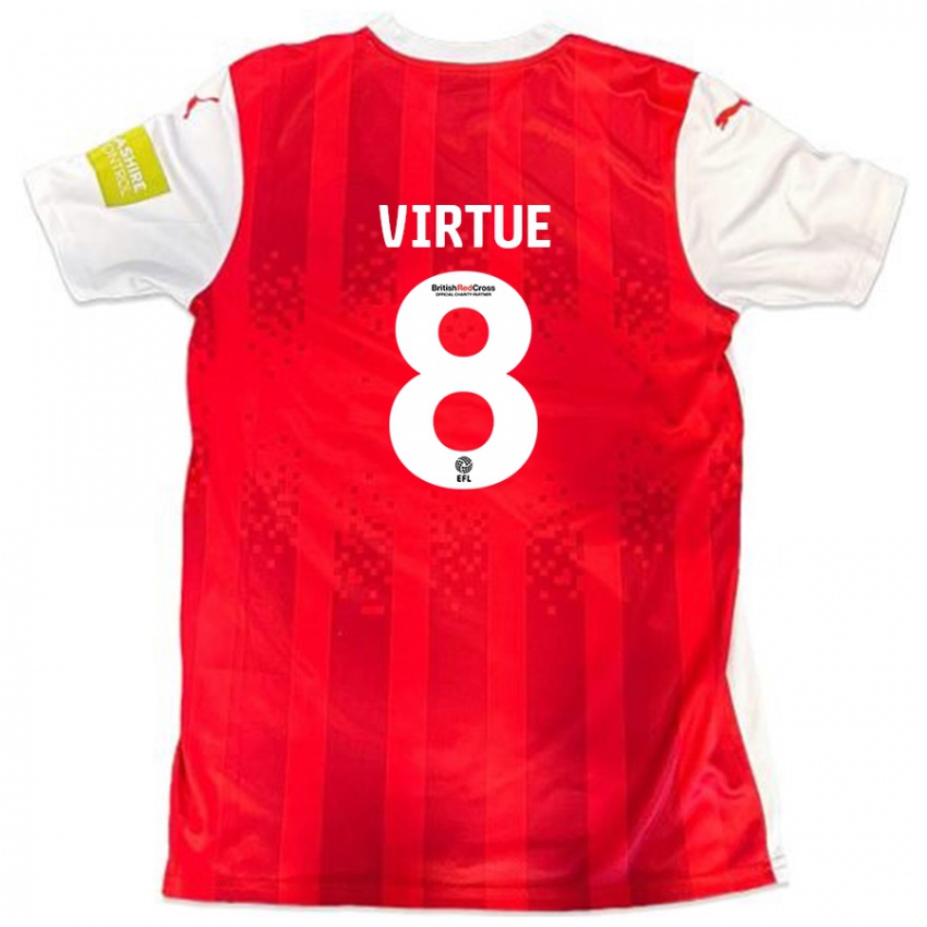 Niño Camiseta Matty Virtue #8 Rojo Blanco 1ª Equipación 2024/25 La Camisa Argentina