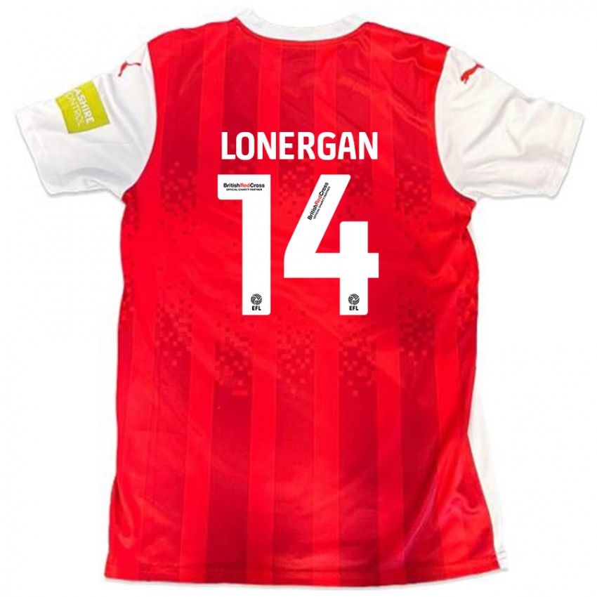 Niño Camiseta Tommy Lonergan #14 Rojo Blanco 1ª Equipación 2024/25 La Camisa Argentina