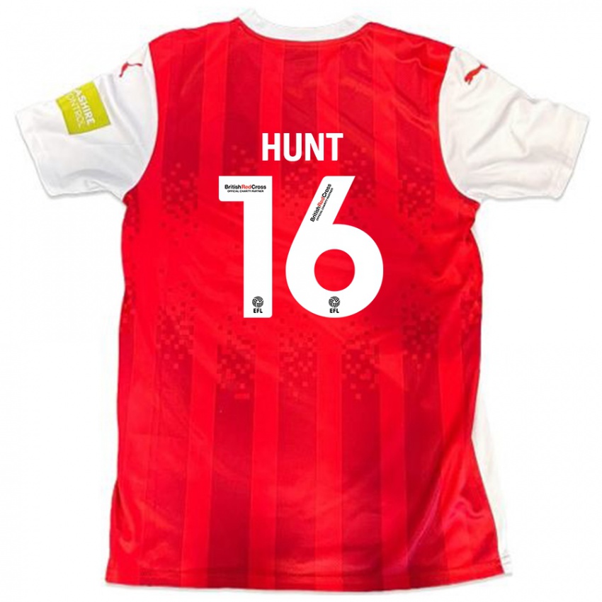 Niño Camiseta Mackenzie Hunt #16 Rojo Blanco 1ª Equipación 2024/25 La Camisa Argentina