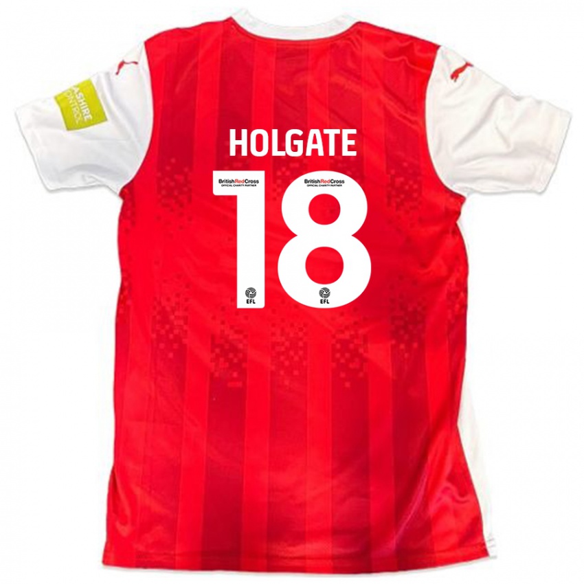 Niño Camiseta Harrison Holgate #18 Rojo Blanco 1ª Equipación 2024/25 La Camisa Argentina