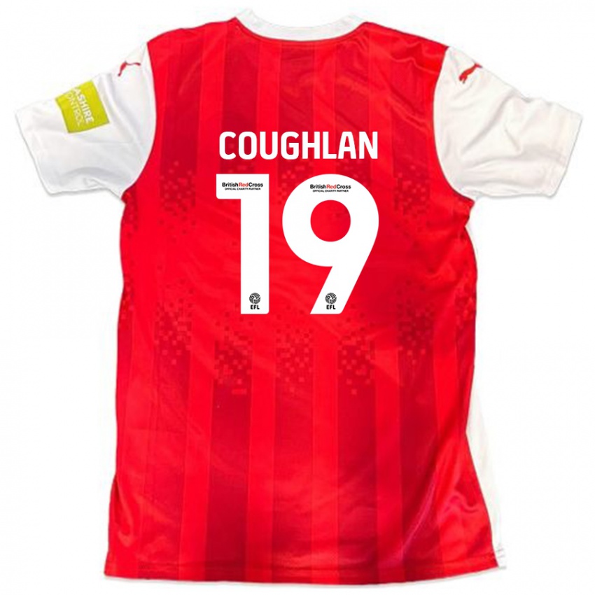 Niño Camiseta Ronan Coughlan #19 Rojo Blanco 1ª Equipación 2024/25 La Camisa Argentina