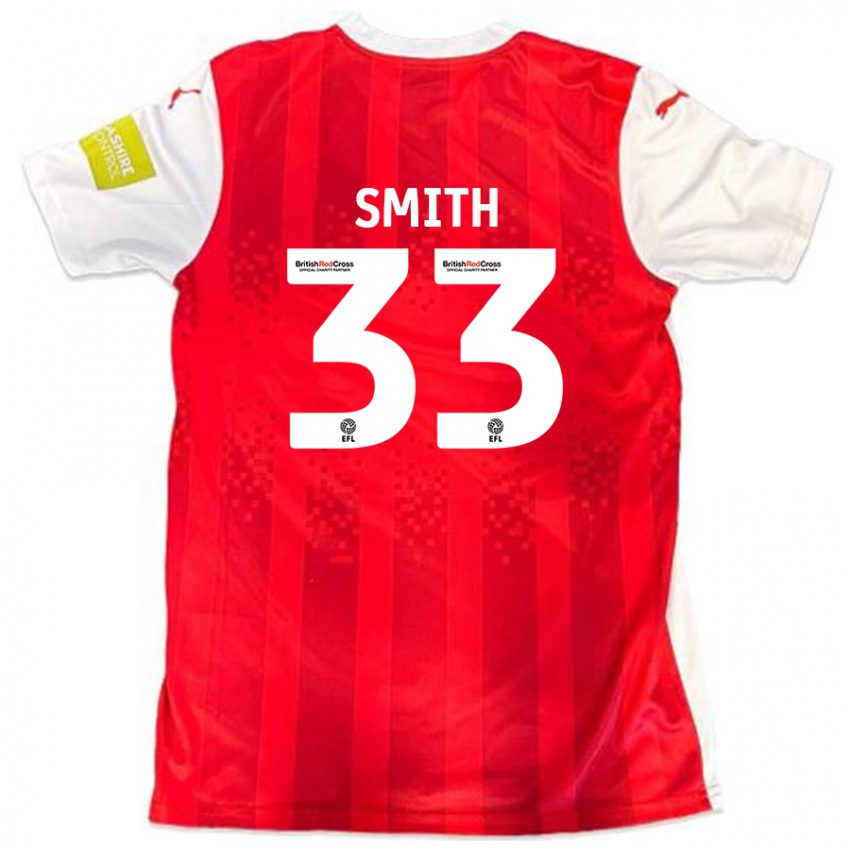 Niño Camiseta Pele Smith #33 Rojo Blanco 1ª Equipación 2024/25 La Camisa Argentina