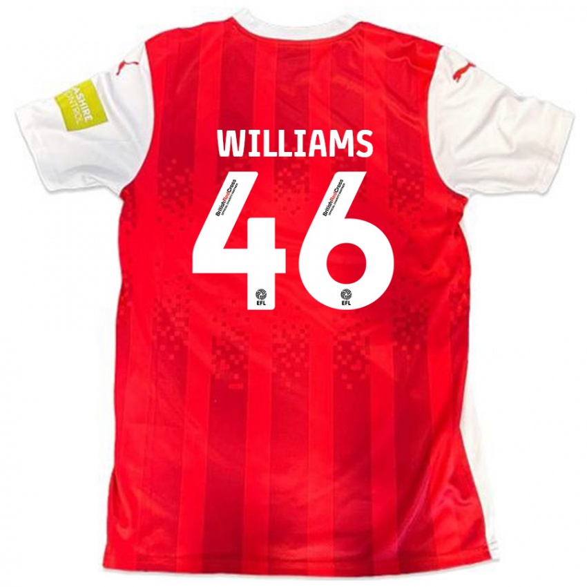 Niño Camiseta Theo Williams #46 Rojo Blanco 1ª Equipación 2024/25 La Camisa Argentina