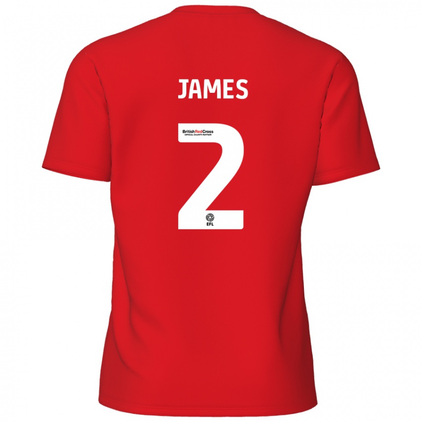 Niño Camiseta Tom James #2 Rojo 1ª Equipación 2024/25 La Camisa Argentina