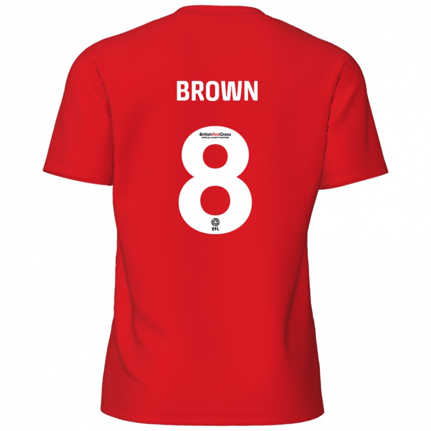 Niño Camiseta Jordan Brown #8 Rojo 1ª Equipación 2024/25 La Camisa Argentina