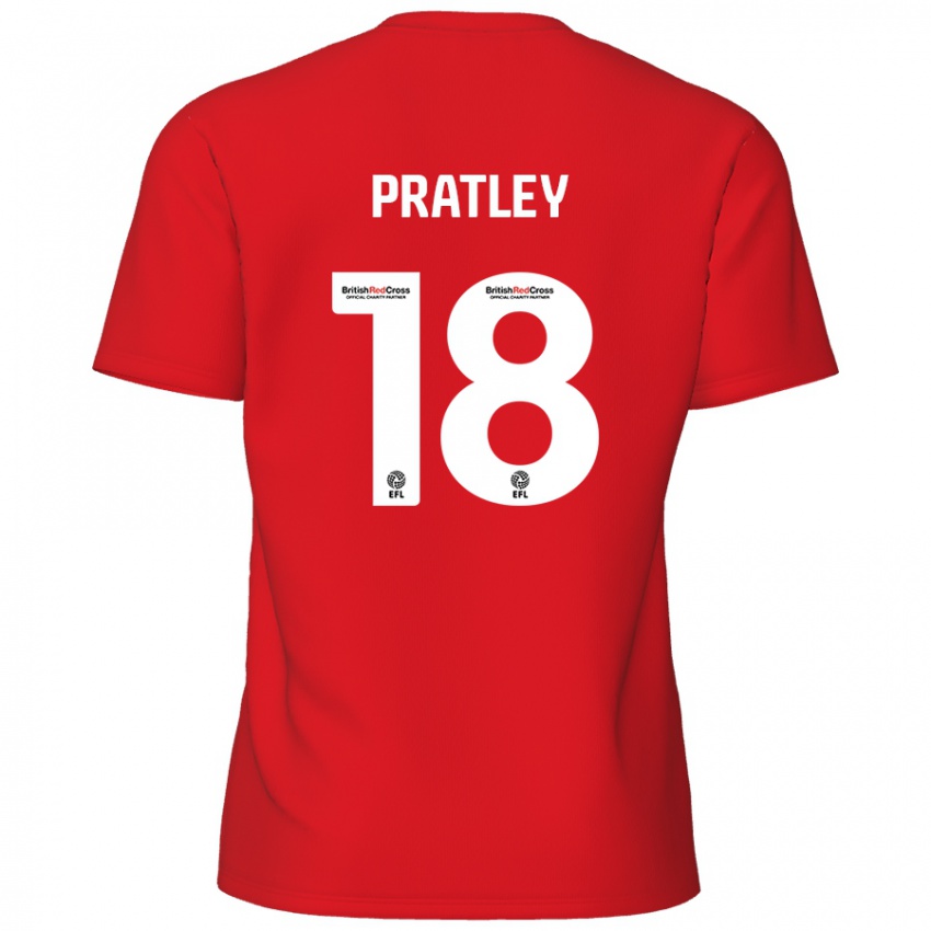 Niño Camiseta Darren Pratley #18 Rojo 1ª Equipación 2024/25 La Camisa Argentina