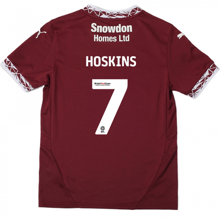 Niño Camiseta Sam Hoskins #7 Borgoña 1ª Equipación 2024/25 La Camisa Argentina