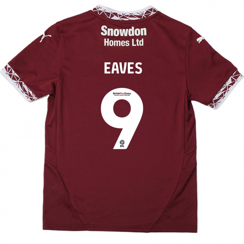 Niño Camiseta Tom Eaves #9 Borgoña 1ª Equipación 2024/25 La Camisa Argentina