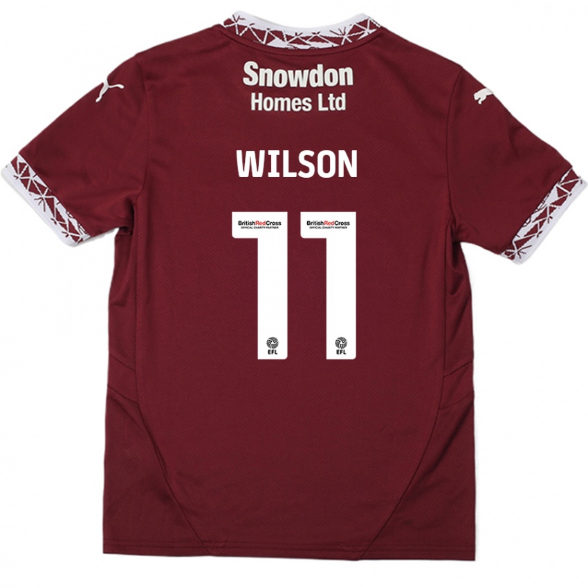 Niño Camiseta James Wilson #11 Borgoña 1ª Equipación 2024/25 La Camisa Argentina