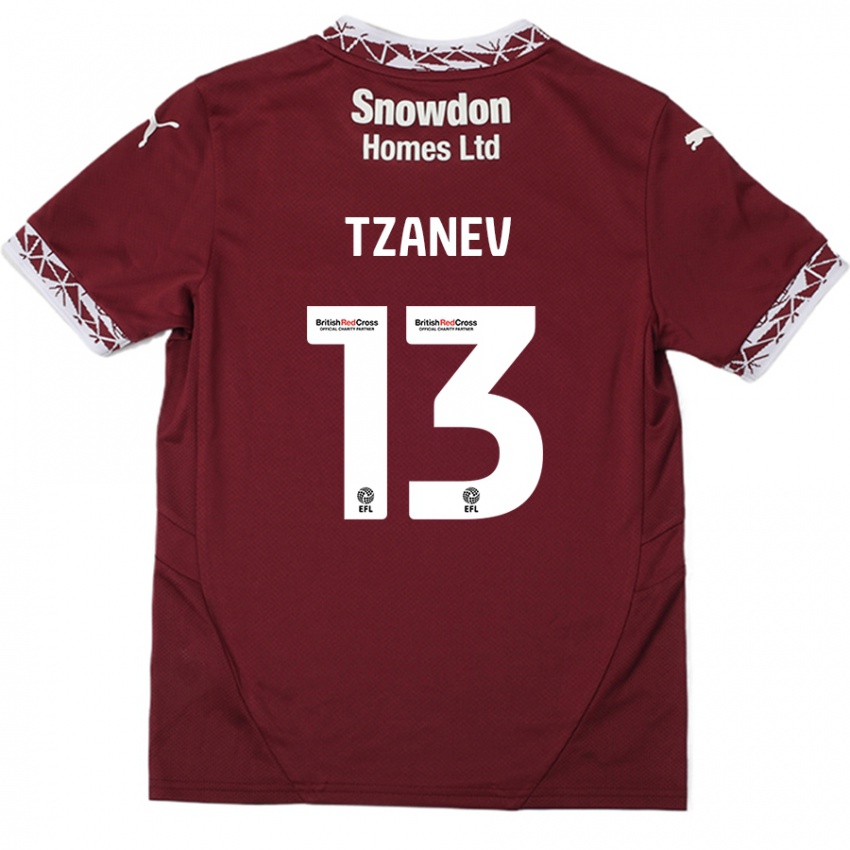 Niño Camiseta Nik Tzanev #13 Borgoña 1ª Equipación 2024/25 La Camisa Argentina