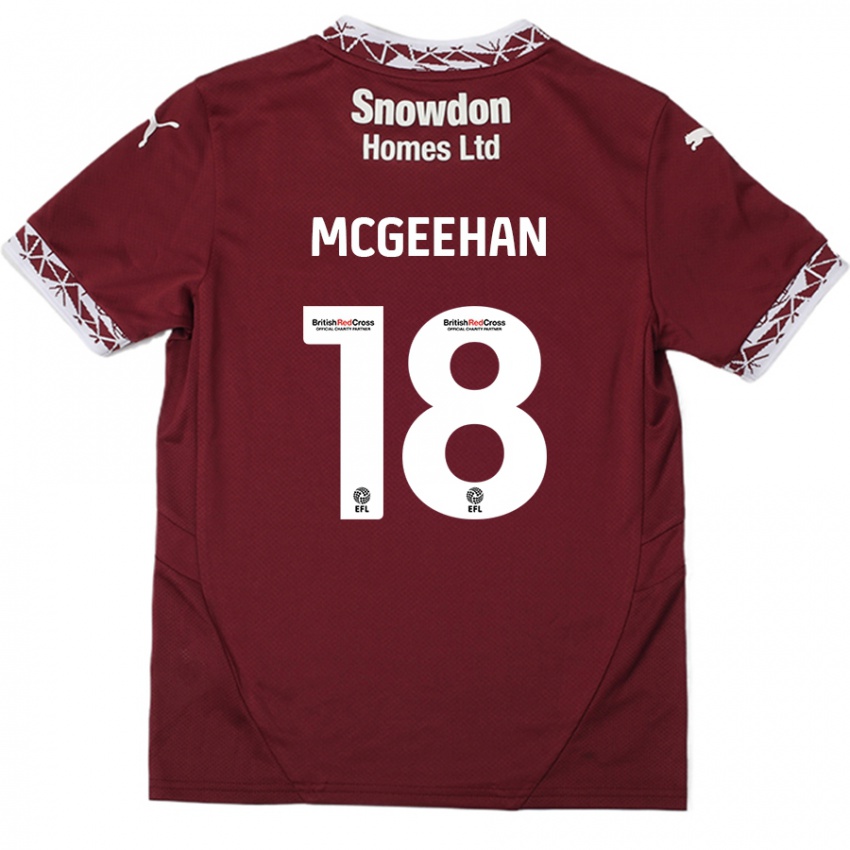 Niño Camiseta Cameron Mcgeehan #18 Borgoña 1ª Equipación 2024/25 La Camisa Argentina