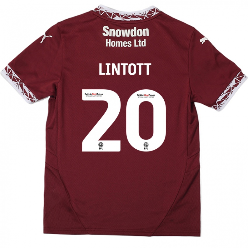 Niño Camiseta Harvey Lintott #20 Borgoña 1ª Equipación 2024/25 La Camisa Argentina