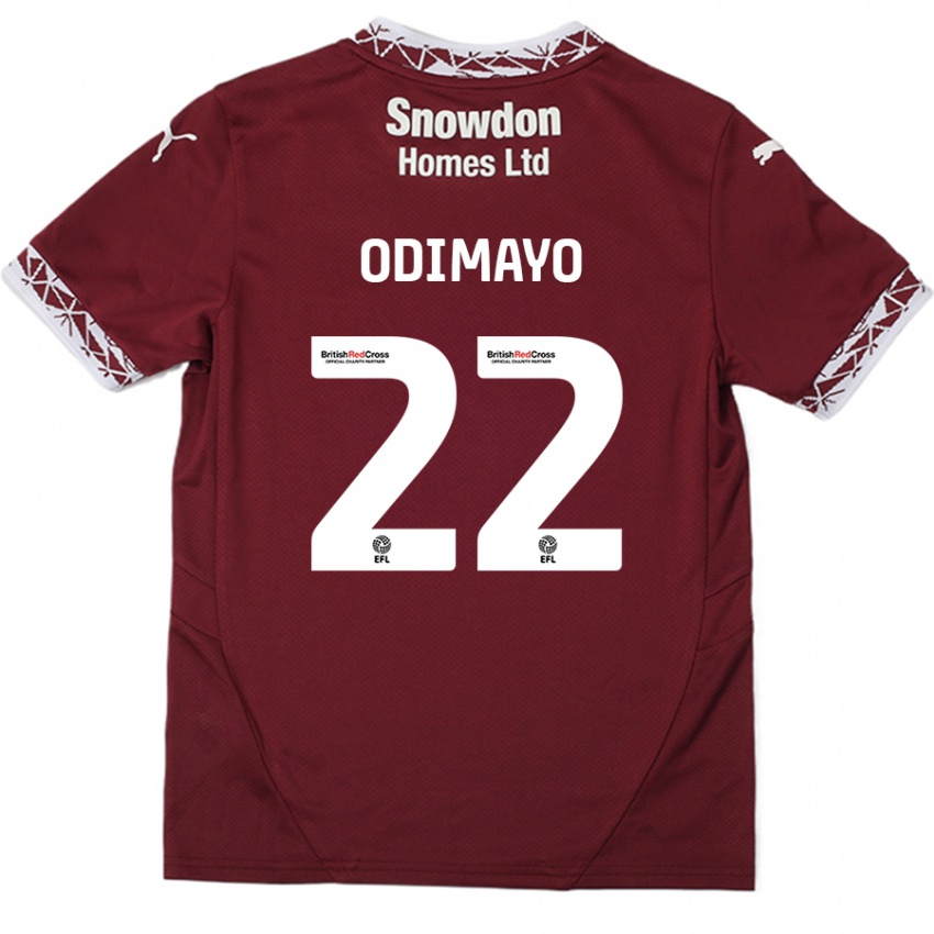 Niño Camiseta Akin Odimayo #22 Borgoña 1ª Equipación 2024/25 La Camisa Argentina