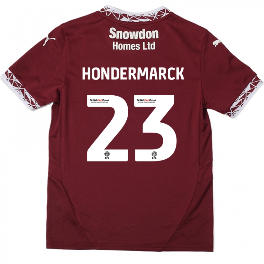 Niño Camiseta William Hondermarck #23 Borgoña 1ª Equipación 2024/25 La Camisa Argentina