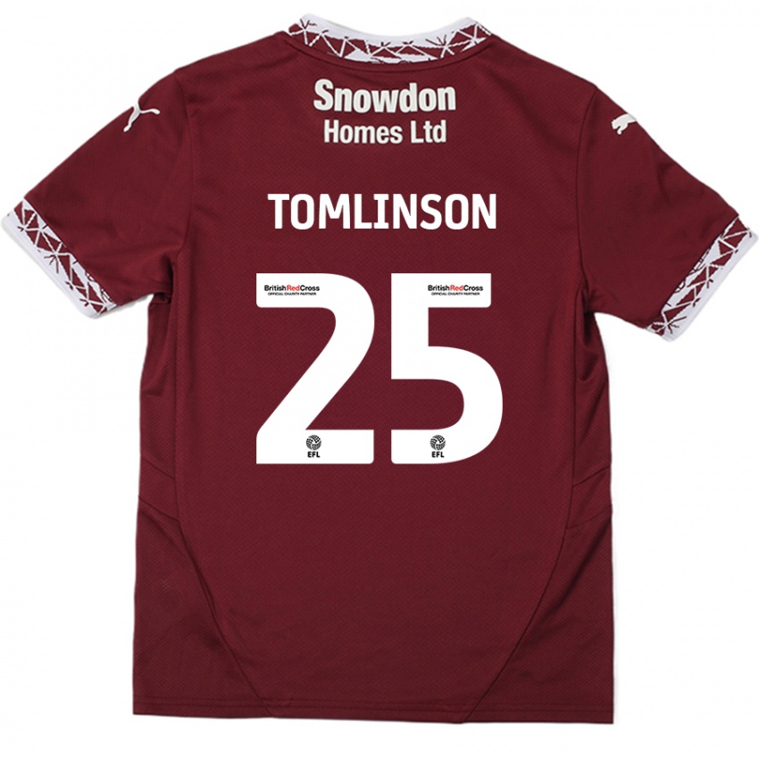 Niño Camiseta Josh Tomlinson #25 Borgoña 1ª Equipación 2024/25 La Camisa Argentina