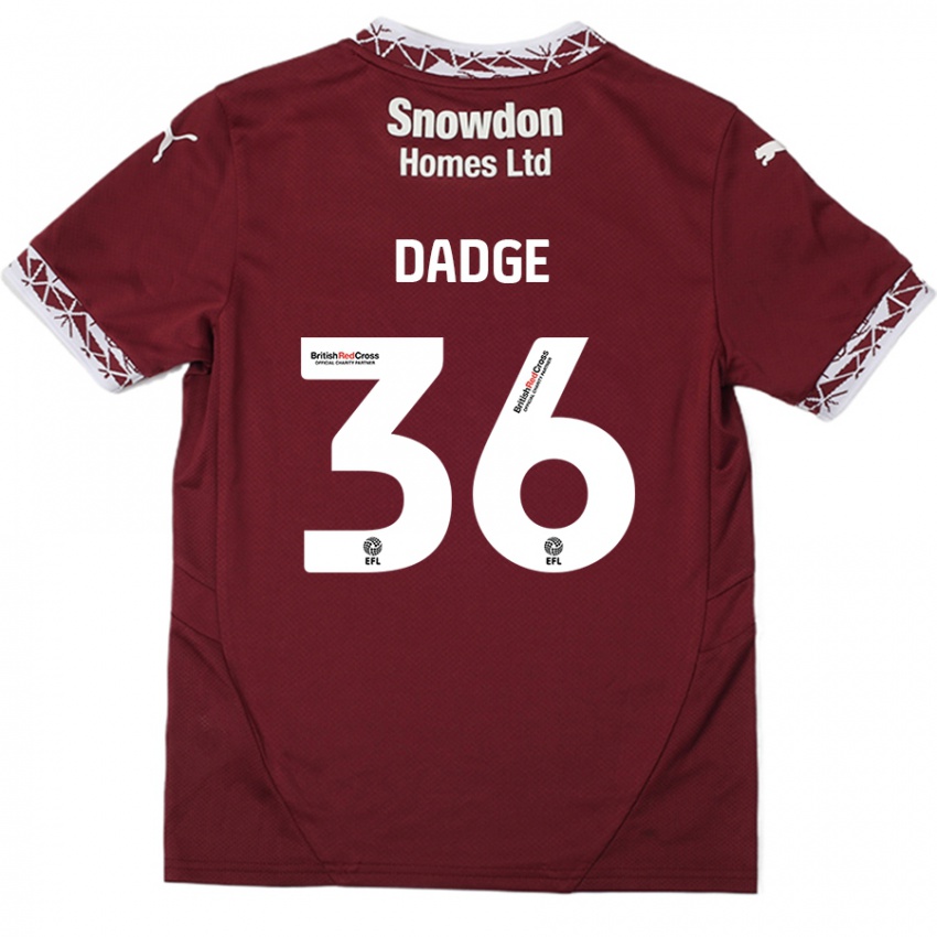 Niño Camiseta James Dadge #36 Borgoña 1ª Equipación 2024/25 La Camisa Argentina