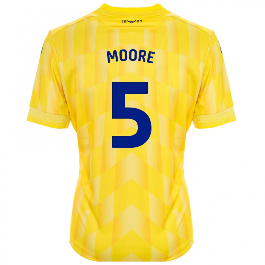 Niño Camiseta Elliott Moore #5 Amarillo 1ª Equipación 2024/25 La Camisa Argentina