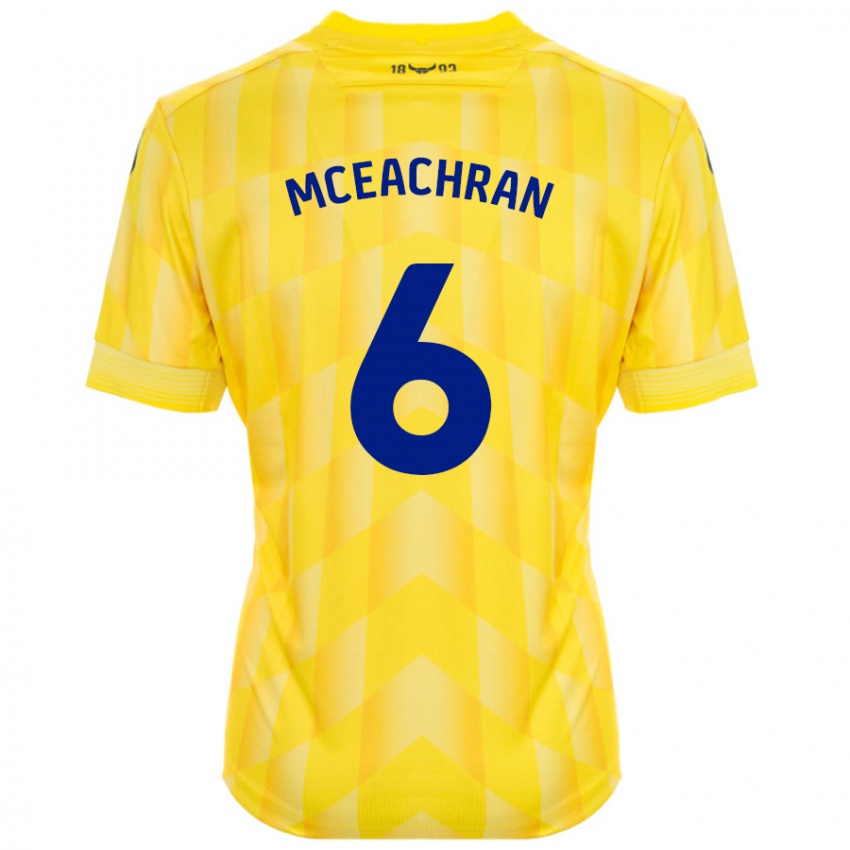 Niño Camiseta Josh Mceachran #6 Amarillo 1ª Equipación 2024/25 La Camisa Argentina