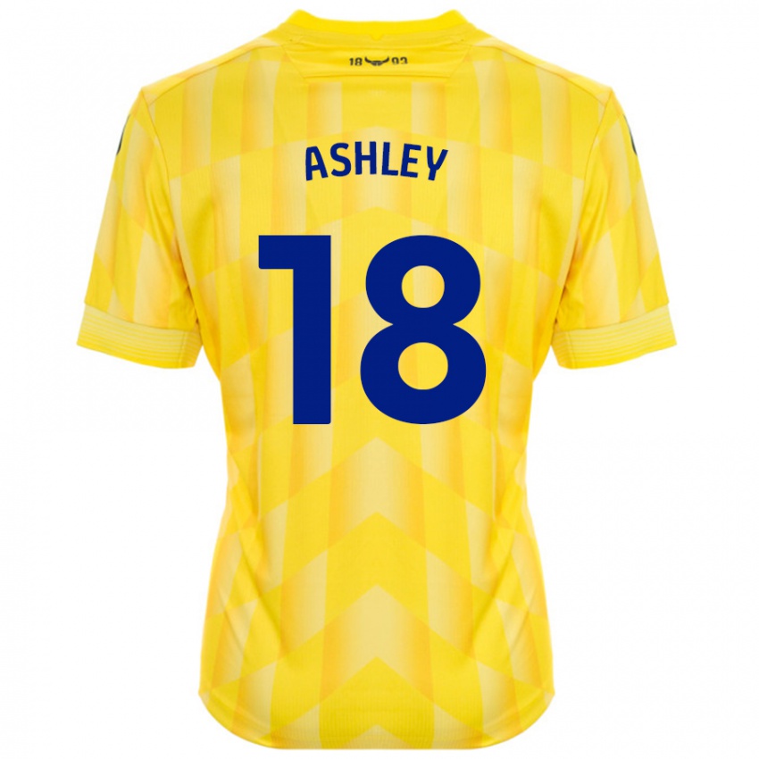 Niño Camiseta Alex Ashley #18 Amarillo 1ª Equipación 2024/25 La Camisa Argentina