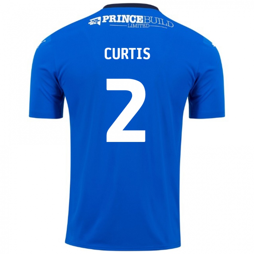 Niño Camiseta Sam Curtis #2 Azul Blanco 1ª Equipación 2024/25 La Camisa Argentina