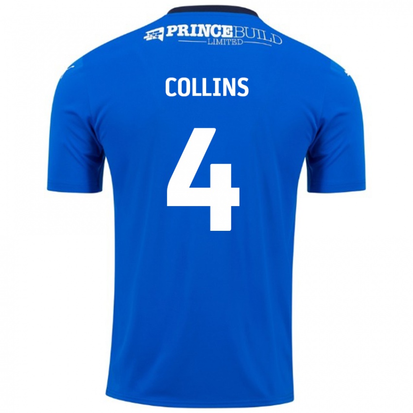 Niño Camiseta Archie Collins #4 Azul Blanco 1ª Equipación 2024/25 La Camisa Argentina