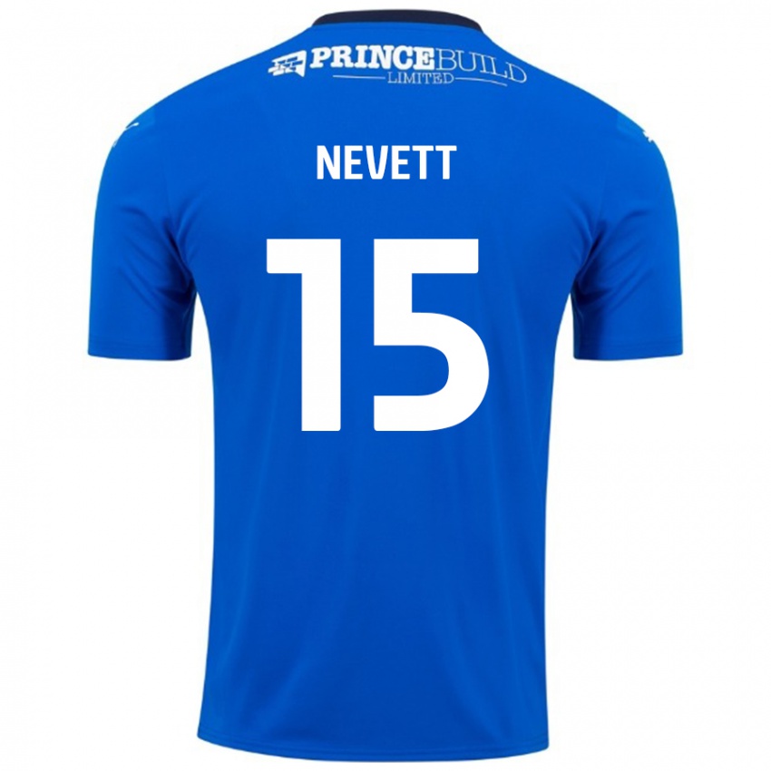 Niño Camiseta George Nevett #15 Azul Blanco 1ª Equipación 2024/25 La Camisa Argentina