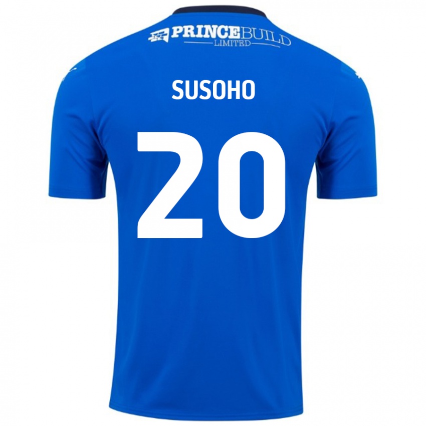 Niño Camiseta Mahamadou Susoho #20 Azul Blanco 1ª Equipación 2024/25 La Camisa Argentina