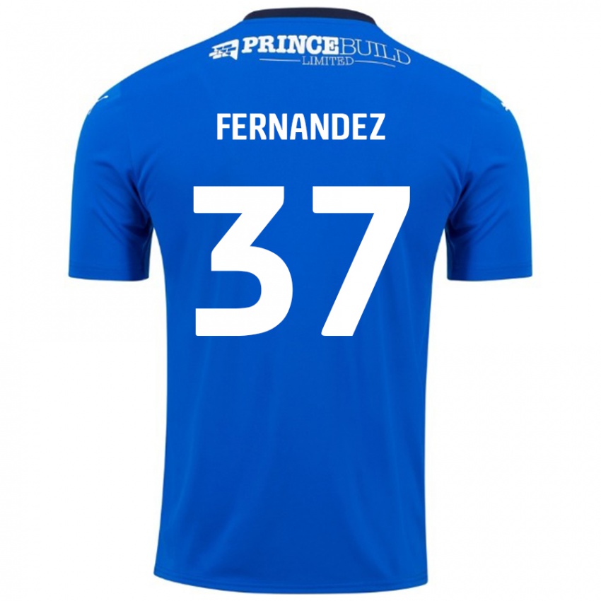 Niño Camiseta Emmanuel Fernandez #37 Azul Blanco 1ª Equipación 2024/25 La Camisa Argentina