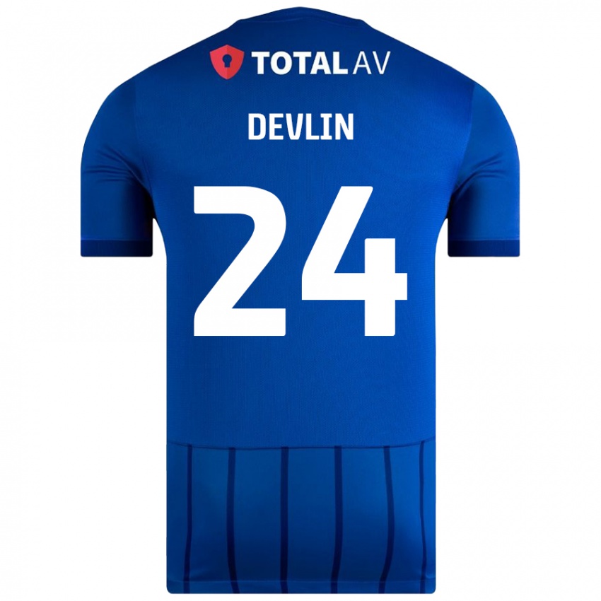 Niño Camiseta Terry Devlin #24 Azul 1ª Equipación 2024/25 La Camisa Argentina