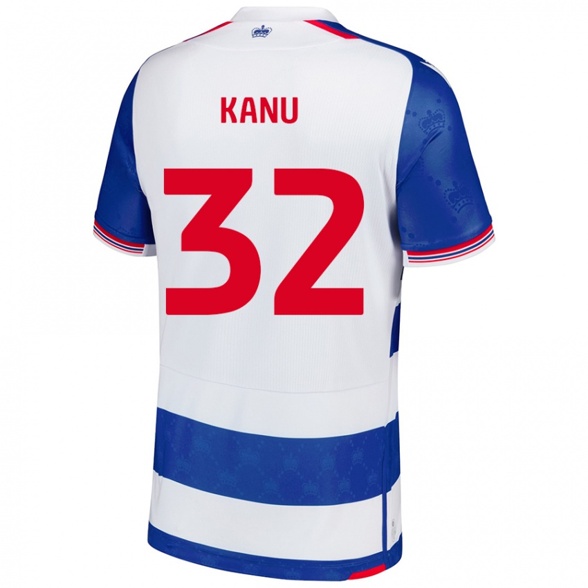 Niño Camiseta Abraham Kanu #32 Azul Blanco 1ª Equipación 2024/25 La Camisa Argentina