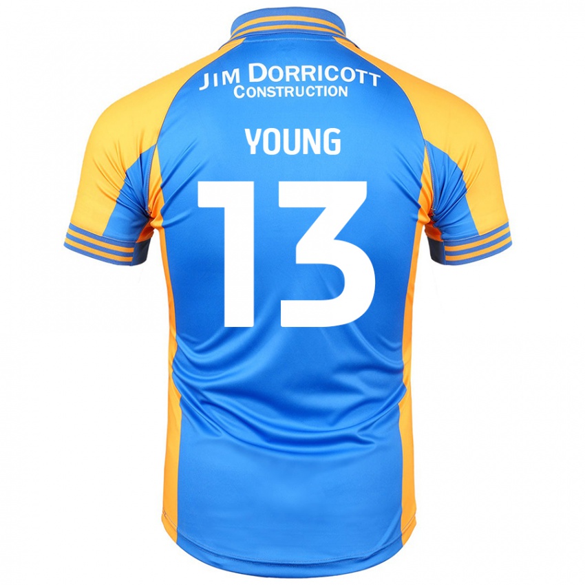 Niño Camiseta Joe Young #13 Azul Ámbar 1ª Equipación 2024/25 La Camisa Argentina