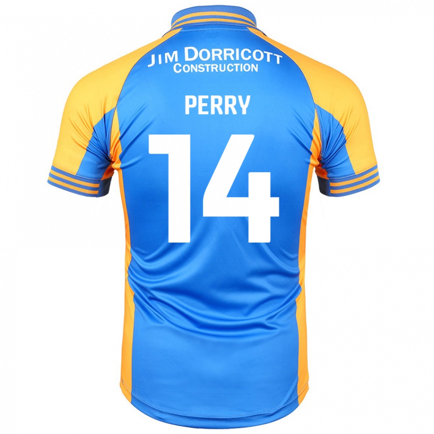 Niño Camiseta Taylor Perry #14 Azul Ámbar 1ª Equipación 2024/25 La Camisa Argentina