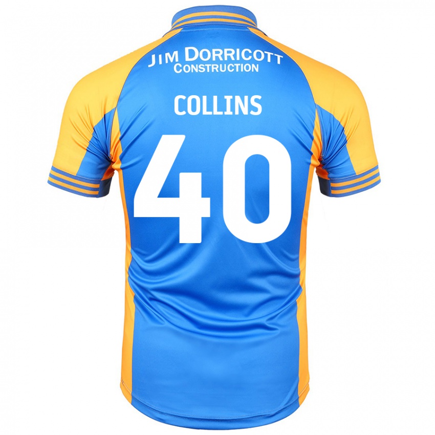 Niño Camiseta Jude Collins #40 Azul Ámbar 1ª Equipación 2024/25 La Camisa Argentina