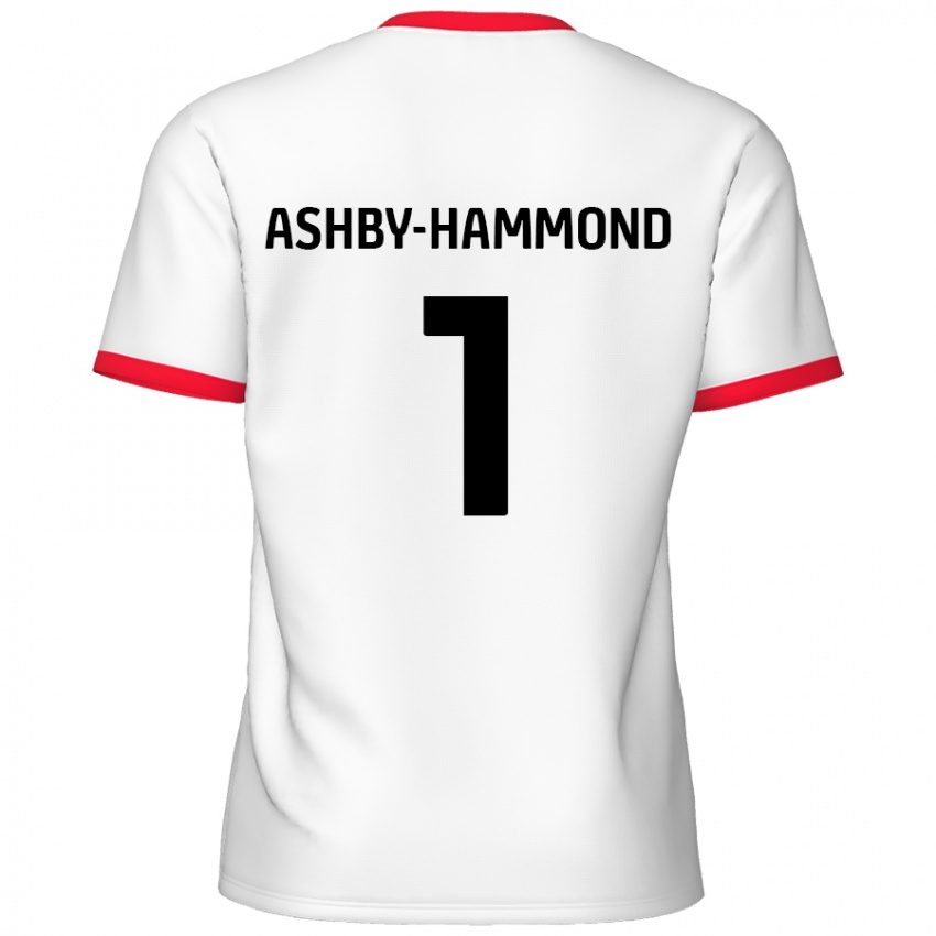 Niño Camiseta Taye Ashby-Hammond #1 Blanco Rojo 1ª Equipación 2024/25 La Camisa Argentina